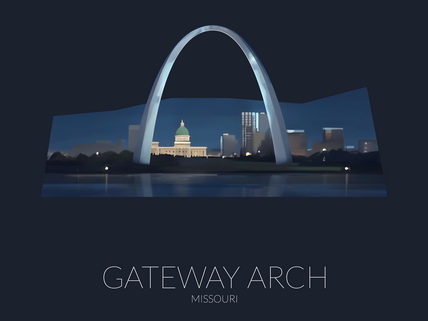Gateway Arch National Park silhouette artwork illustration