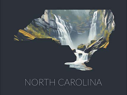 North Carolina state silhouette artwork illustration