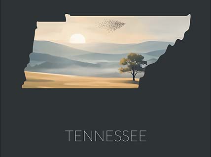 Tennessee state silhouette artwork illustration